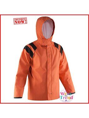 Waterproof PVC-Coated Hooded Rain Anorak Fishing Jacket